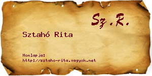Sztahó Rita névjegykártya
