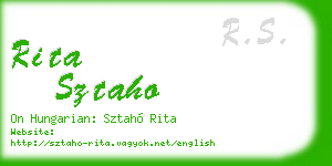 rita sztaho business card